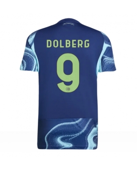 Ajax Kasper Dolberg #9 Maglia Gara Trasferta Repliche 2025-26 Maniche Corte